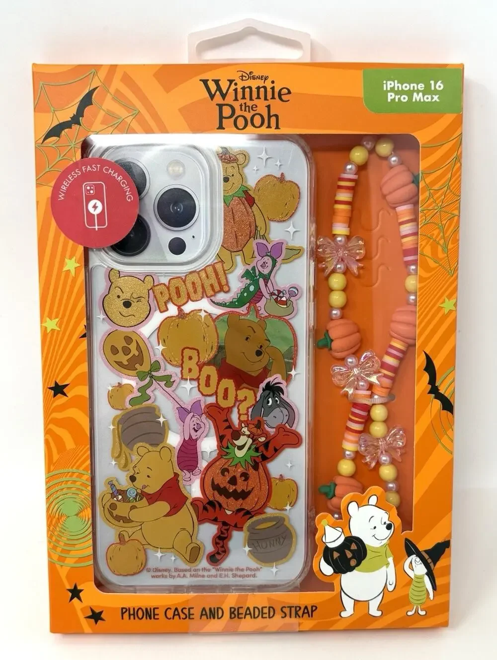 Disney Winnie The Pooh Halloween Skinnydip iPhone 16 Pro Max Case Beaded Strap